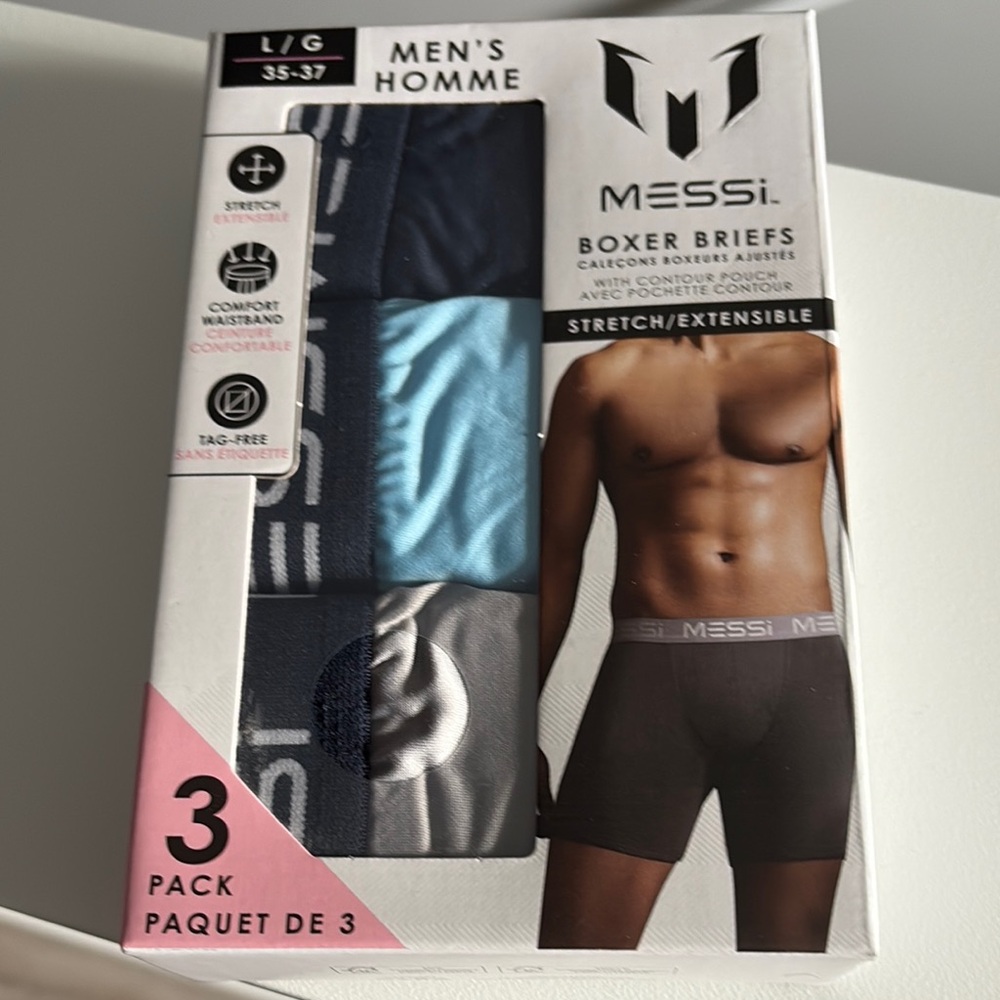 Men's Boxer Briefs 3-Pack - Black, Blue, Gray